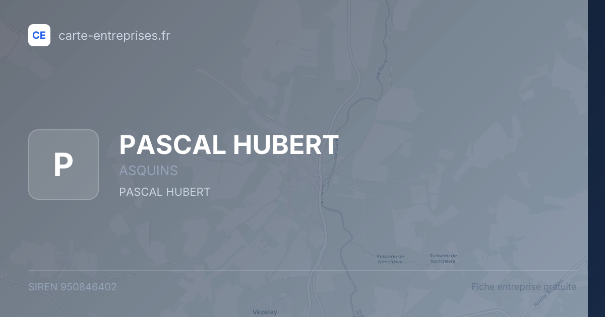 PASCAL HUBERT — 950846402 — fiche entreprise
