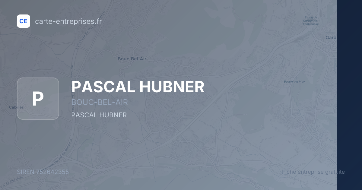 PASCAL HUBNER — 752642355 — fiche entreprise