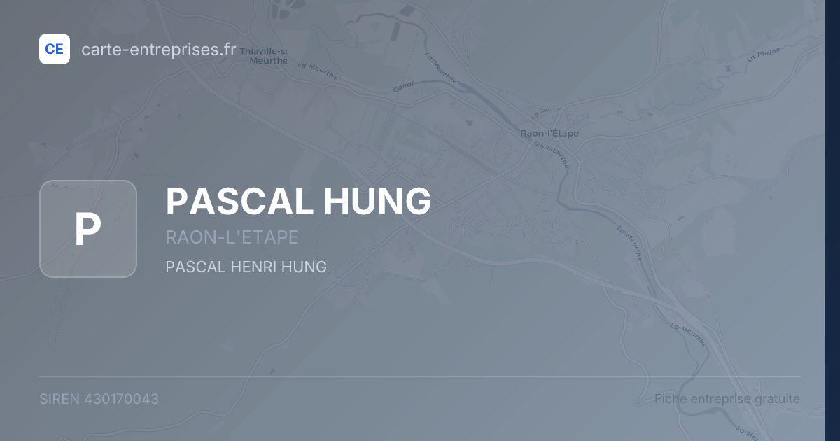 PASCAL HUNG — 430170043 — fiche entreprise