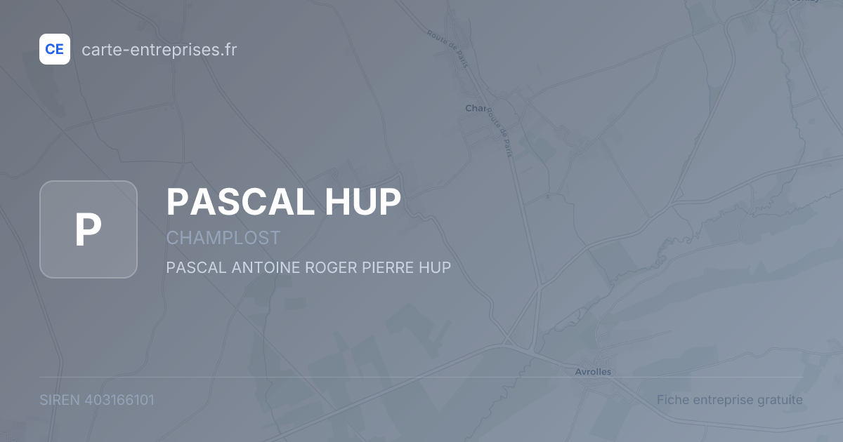 PASCAL HUP — 403166101 — fiche entreprise
