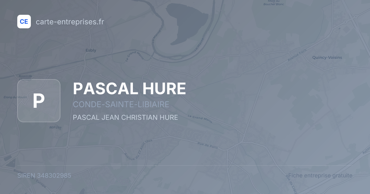 PASCAL HURE — 348302985 — fiche entreprise