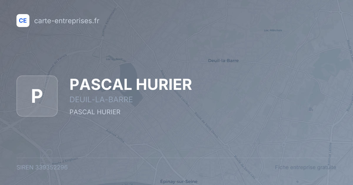 PASCAL HURIER — 339352296 — fiche entreprise