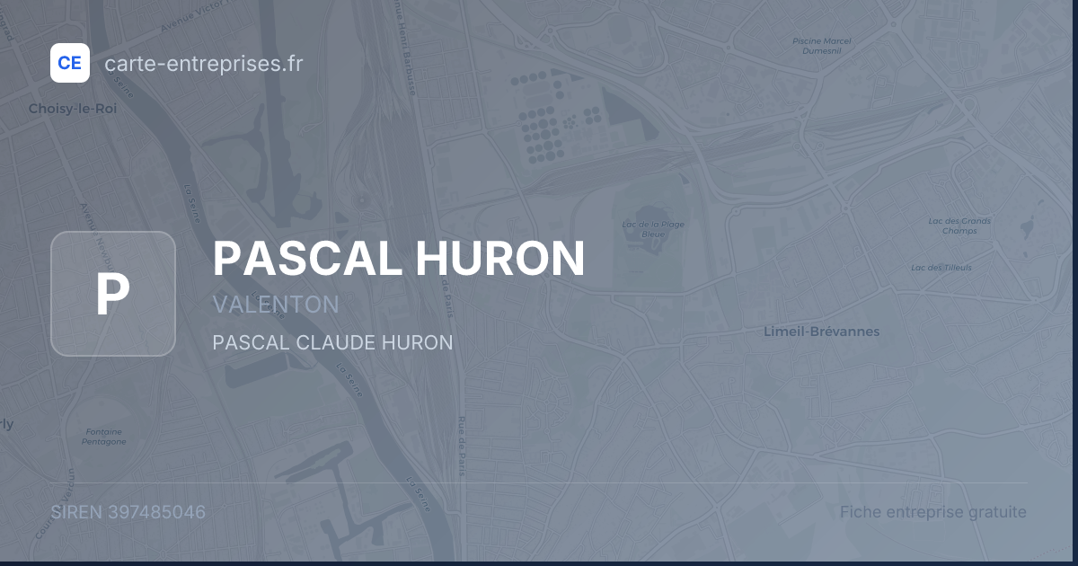 PASCAL HURON — 397485046 — fiche entreprise