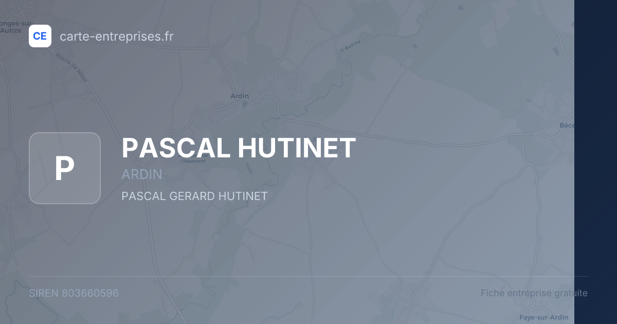 PASCAL HUTINET — 803660596 — fiche entreprise