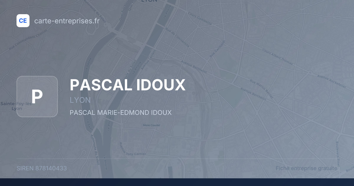 PASCAL IDOUX — 878140433 — fiche entreprise