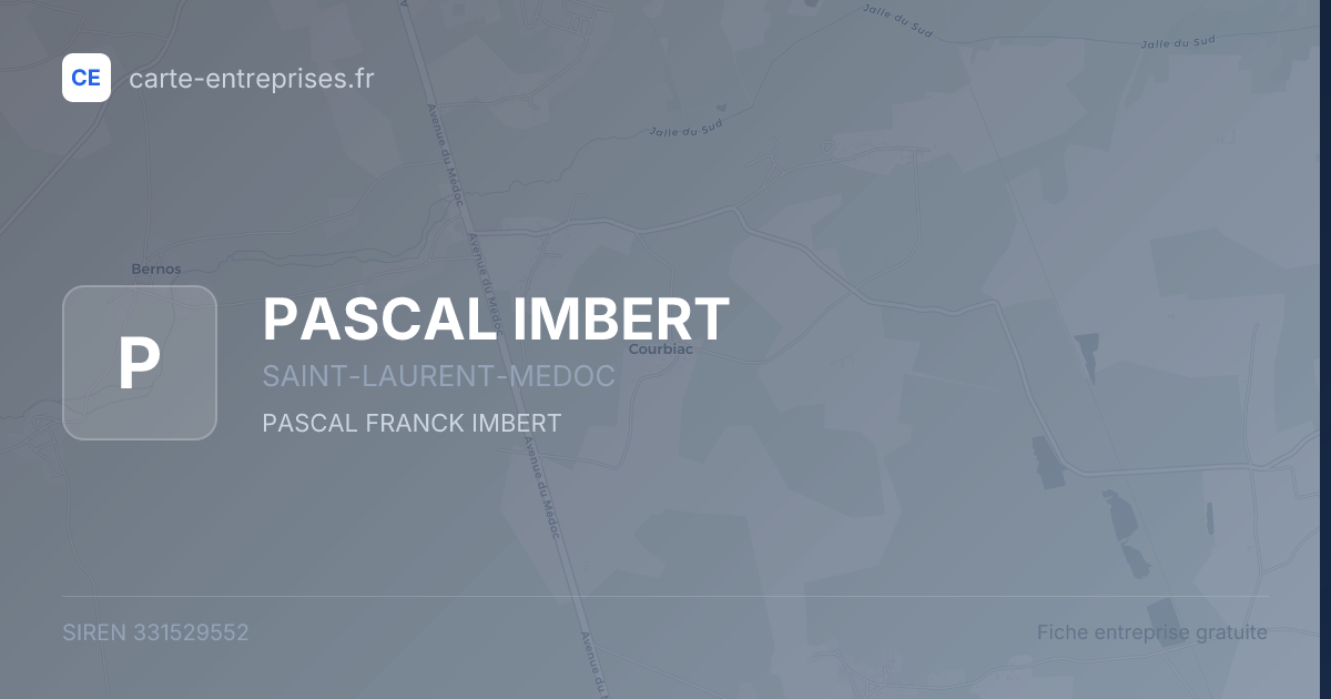 PASCAL IMBERT — 331529552 — fiche entreprise