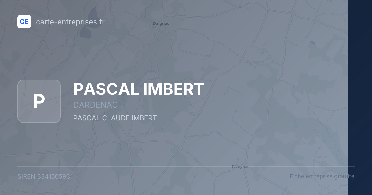 PASCAL IMBERT — 334156593 — fiche entreprise