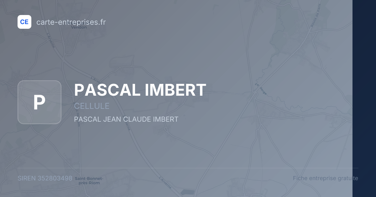 PASCAL IMBERT — 352803498 — fiche entreprise