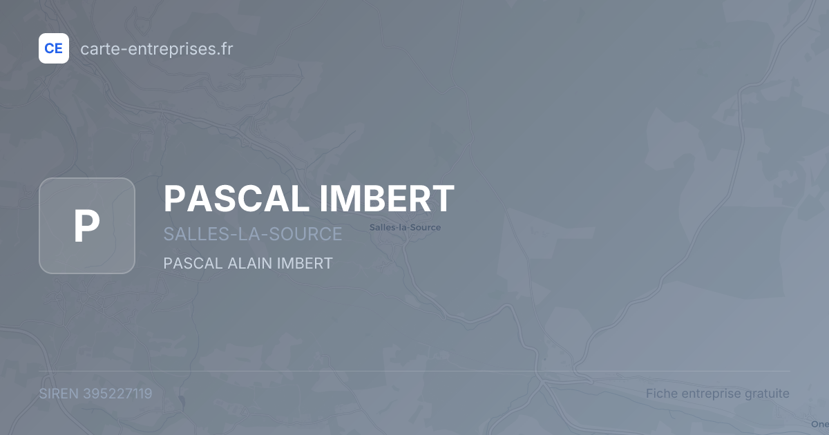 PASCAL IMBERT — 395227119 — fiche entreprise