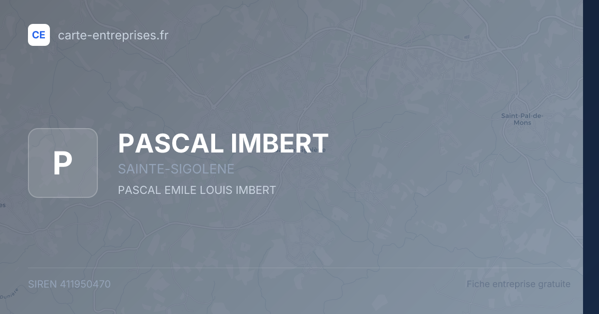 PASCAL IMBERT — 411950470 — fiche entreprise
