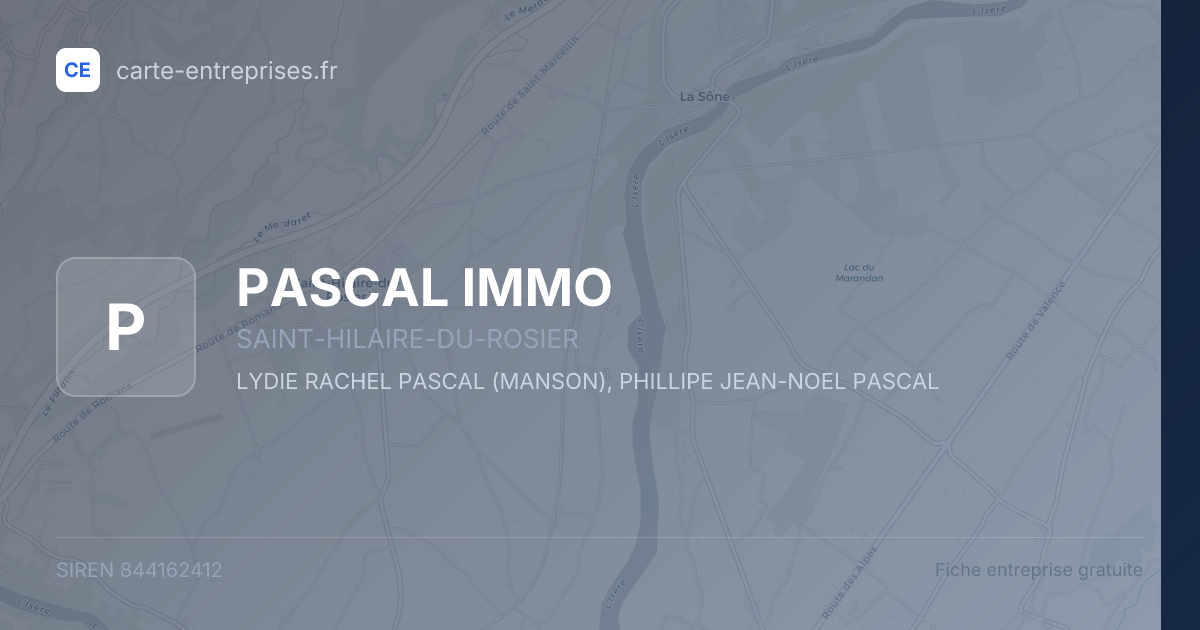 PASCAL IMMO — 844162412 — fiche entreprise
