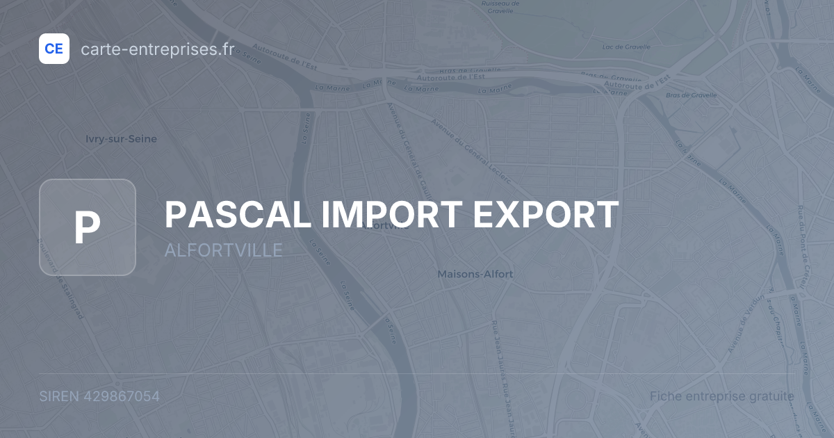 PASCAL IMPORT EXPORT — 429867054 — fiche entreprise