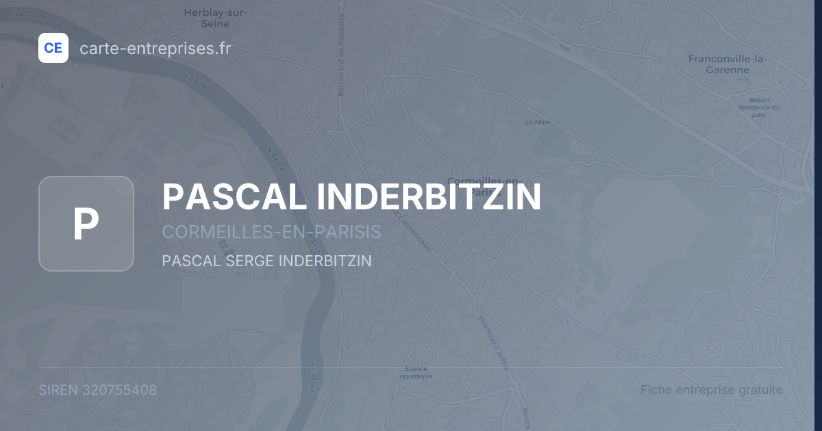 PASCAL INDERBITZIN — 320755408 — fiche entreprise