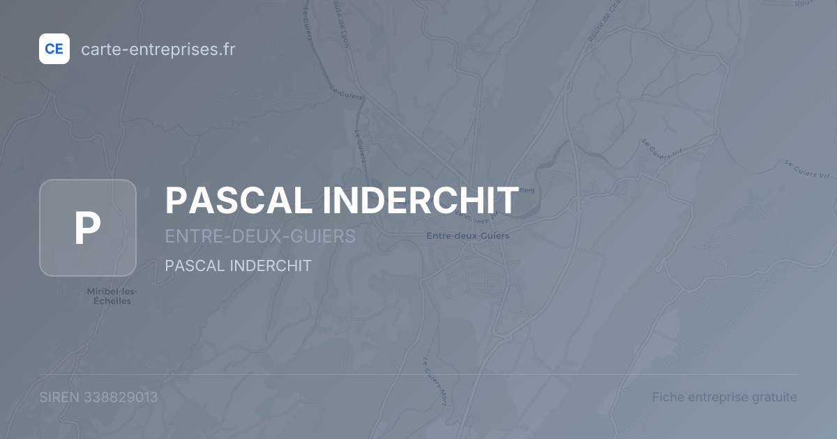 PASCAL INDERCHIT — 338829013 — fiche entreprise