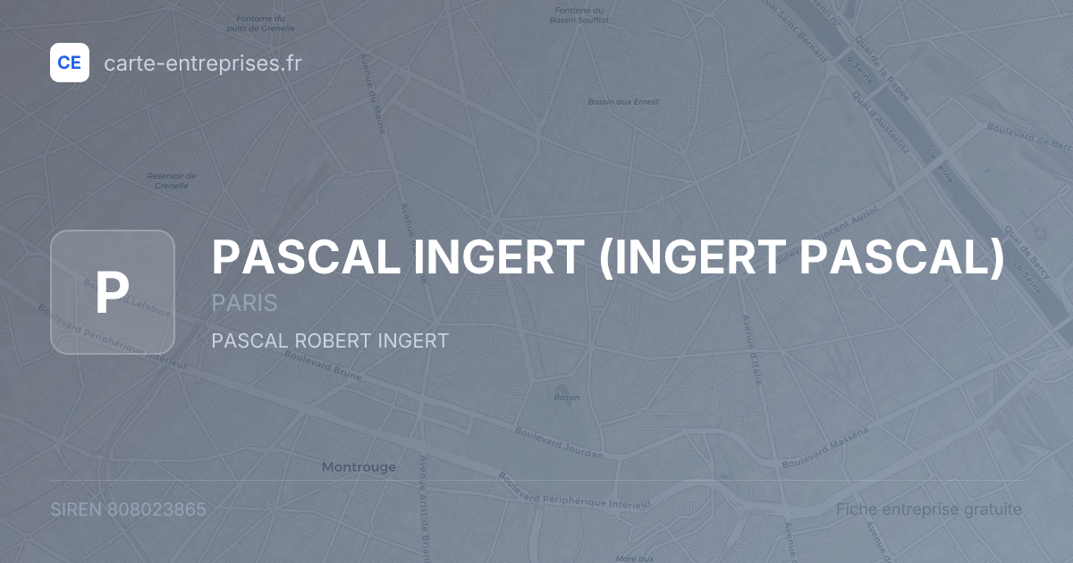 PASCAL INGERT (INGERT PASCAL) — 808023865 — fiche entreprise