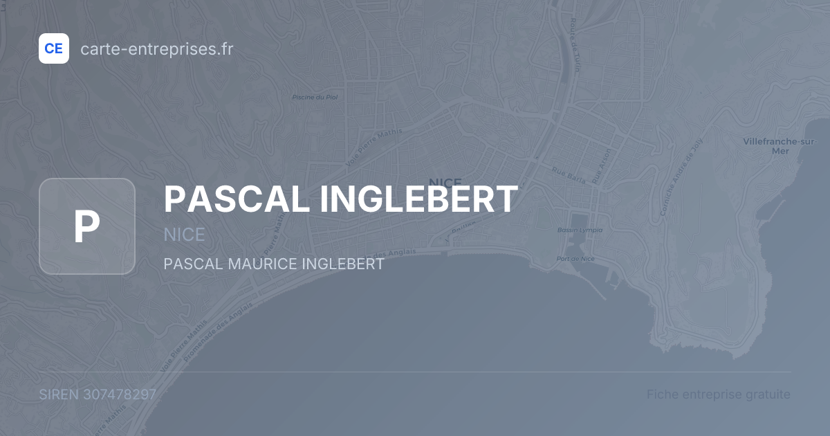 PASCAL INGLEBERT — 307478297 — fiche entreprise