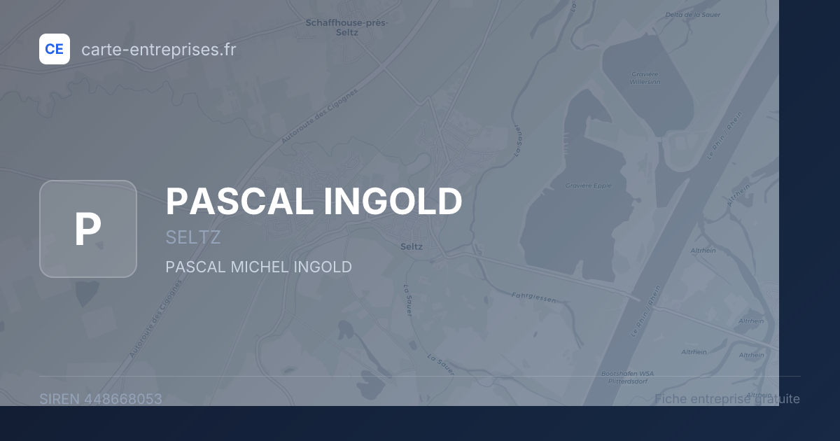PASCAL INGOLD — 448668053 — fiche entreprise