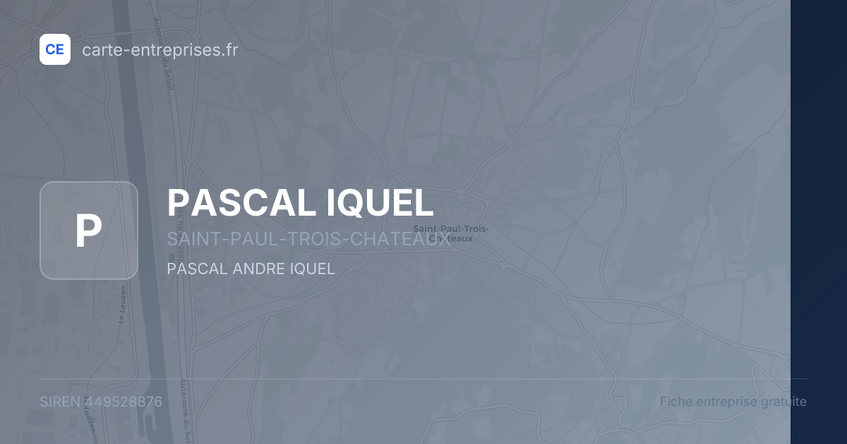 PASCAL IQUEL — 449528876 — fiche entreprise