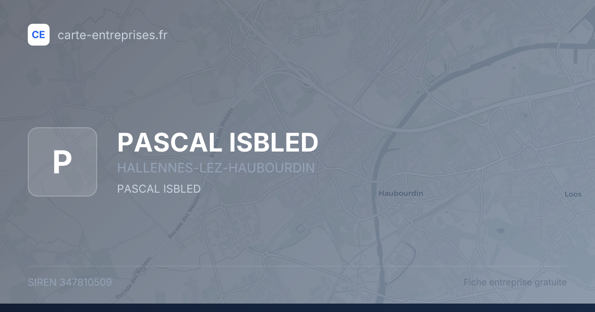 PASCAL ISBLED — 347810509 — fiche entreprise