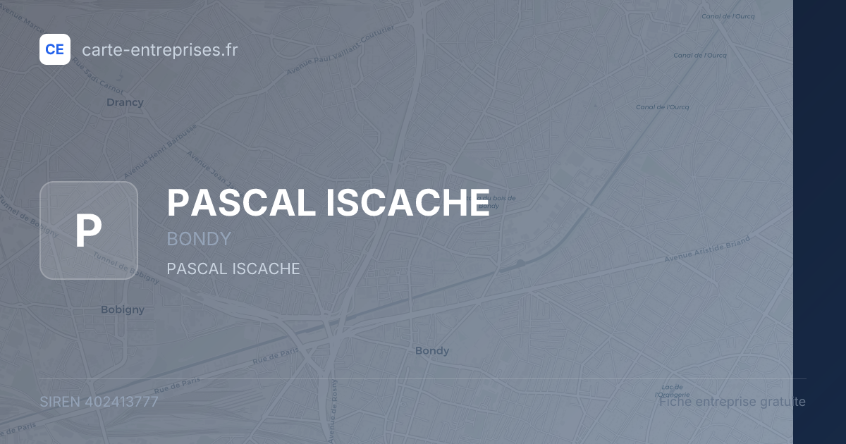 PASCAL ISCACHE — 402413777 — fiche entreprise