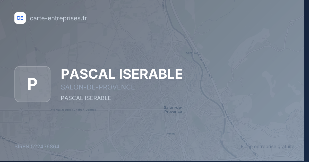 PASCAL ISERABLE — 522436864 — fiche entreprise
