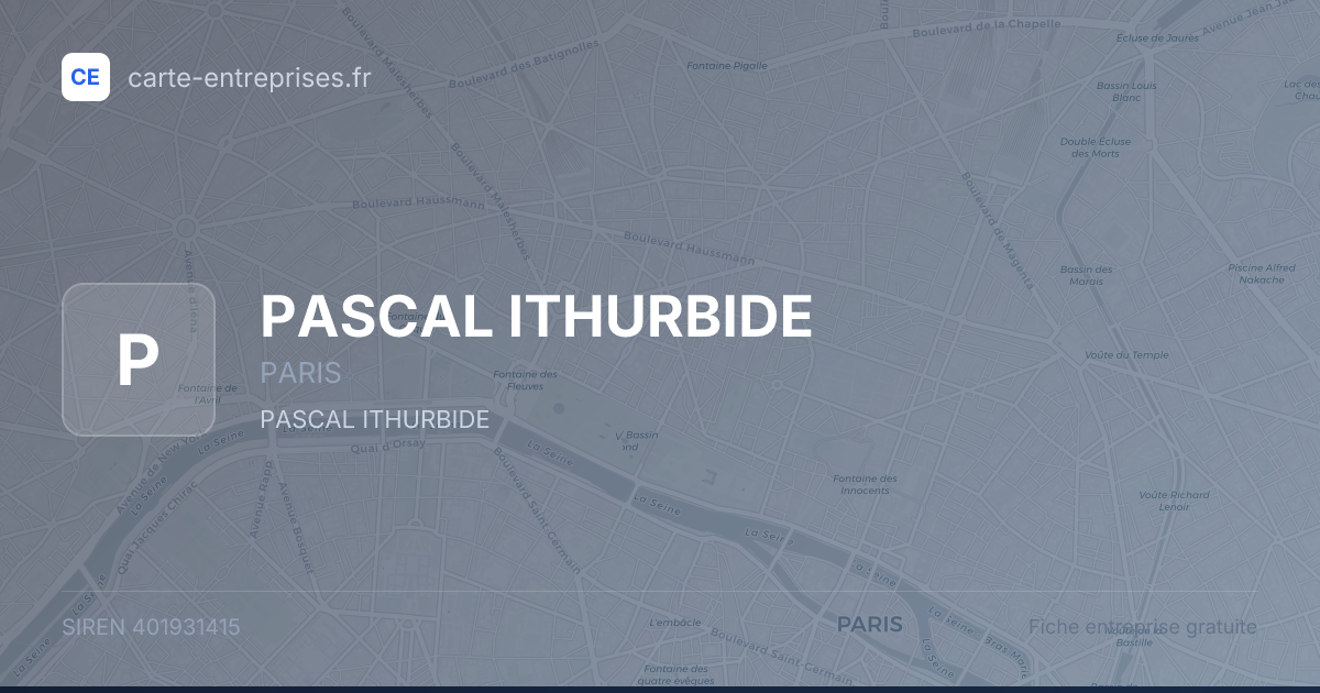 PASCAL ITHURBIDE — 401931415 — fiche entreprise