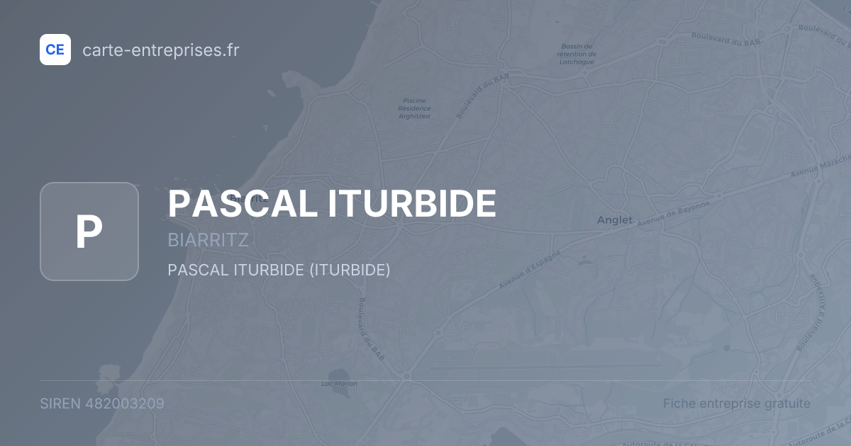 PASCAL ITURBIDE — 482003209 — fiche entreprise