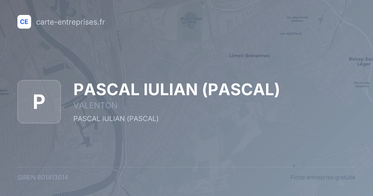 PASCAL IULIAN (PASCAL) — 801413014 — fiche entreprise