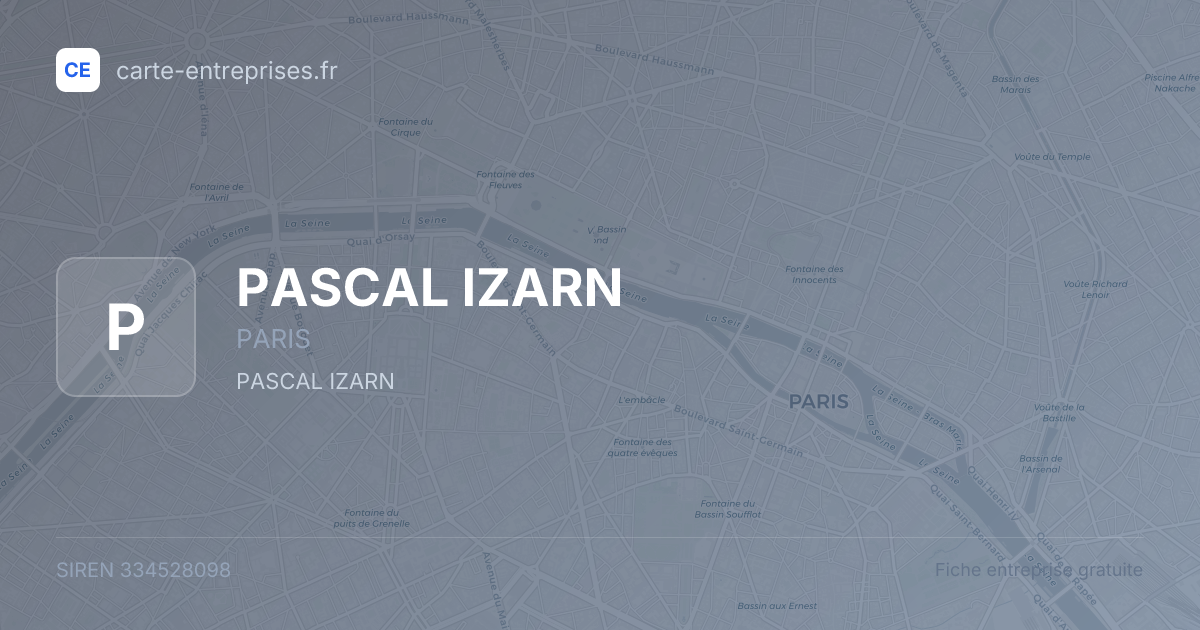 PASCAL IZARN — 334528098 — fiche entreprise