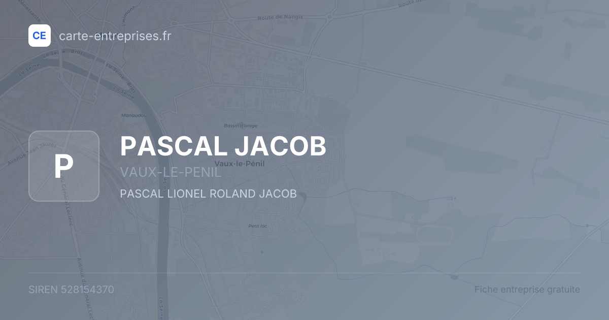 PASCAL JACOB — 528154370 — fiche entreprise