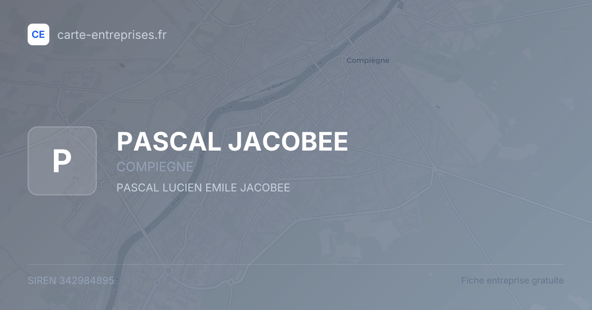 PASCAL JACOBEE — 342984895 — fiche entreprise