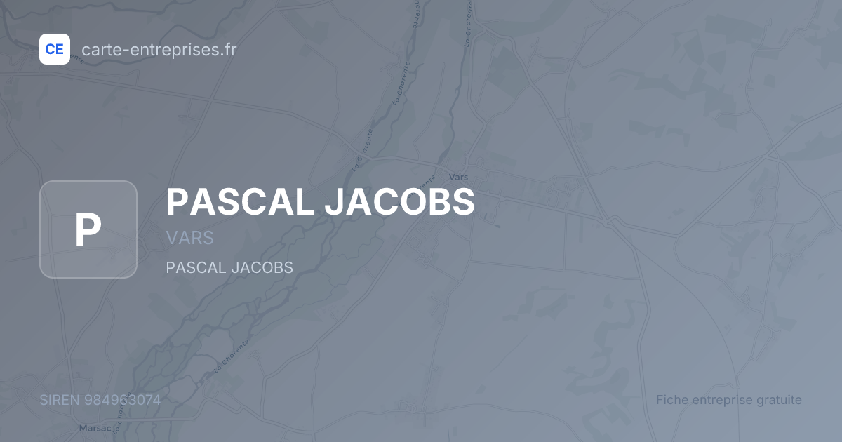 PASCAL JACOBS — 984963074 — fiche entreprise