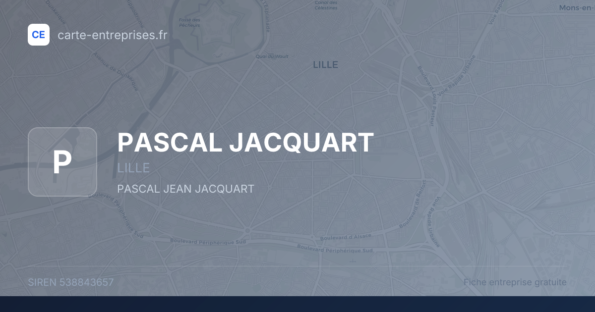 PASCAL JACQUART — 538843657 — fiche entreprise
