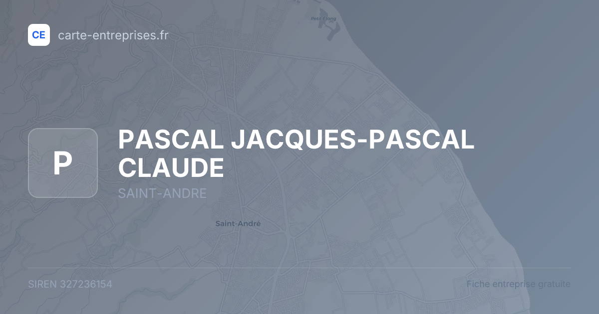 PASCAL JACQUES-PASCAL CLAUDE — 327236154 — fiche entreprise