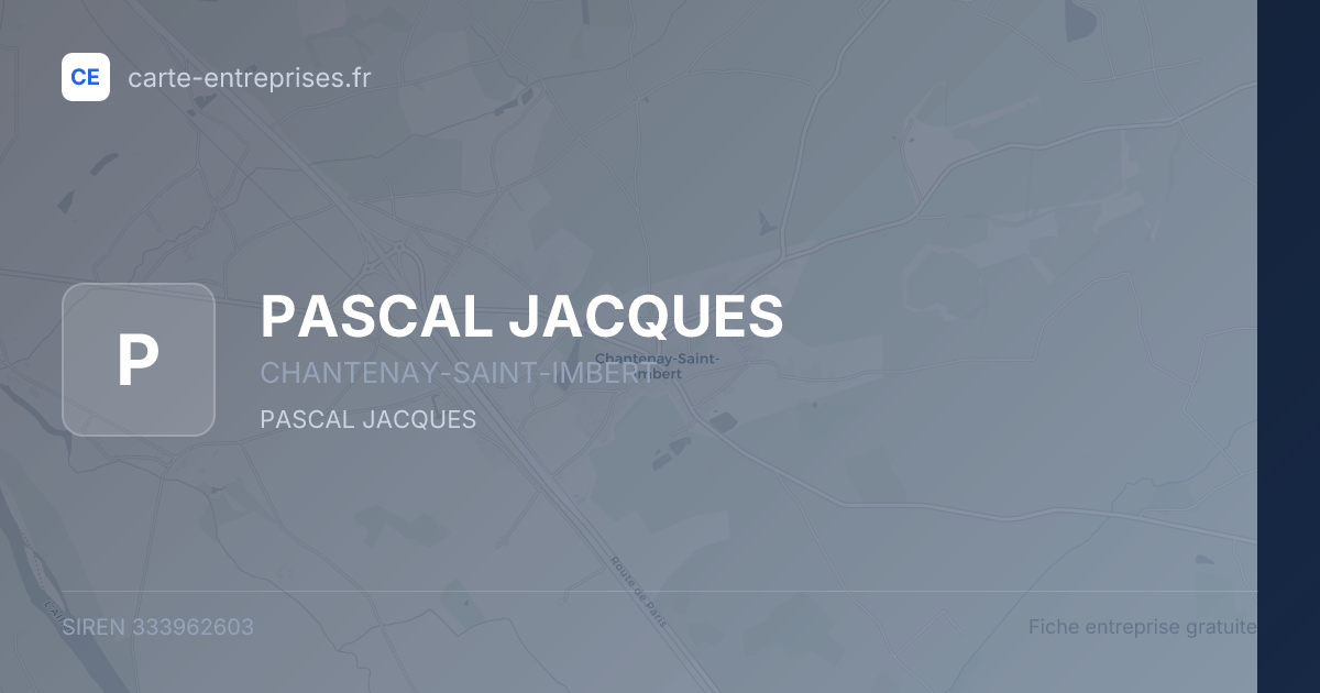 PASCAL JACQUES — 333962603 — fiche entreprise