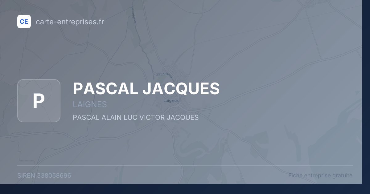 PASCAL JACQUES — 338058696 — fiche entreprise