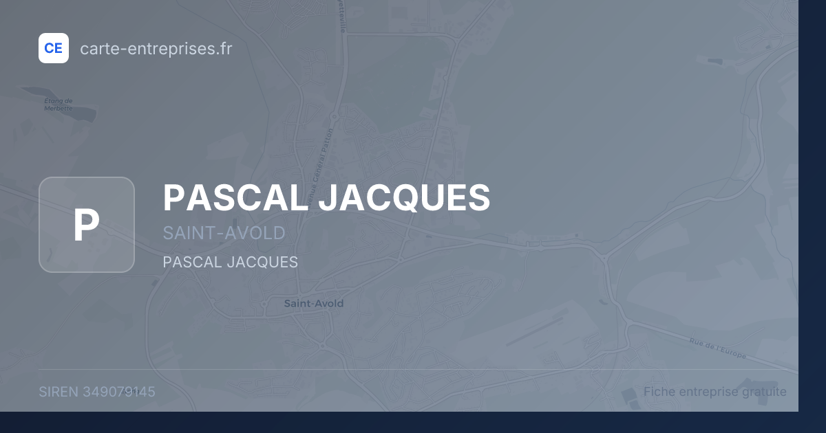 PASCAL JACQUES — 349079145 — fiche entreprise