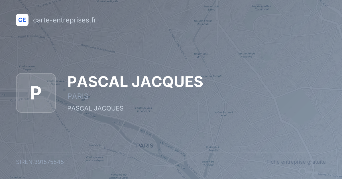 PASCAL JACQUES — 391575545 — fiche entreprise