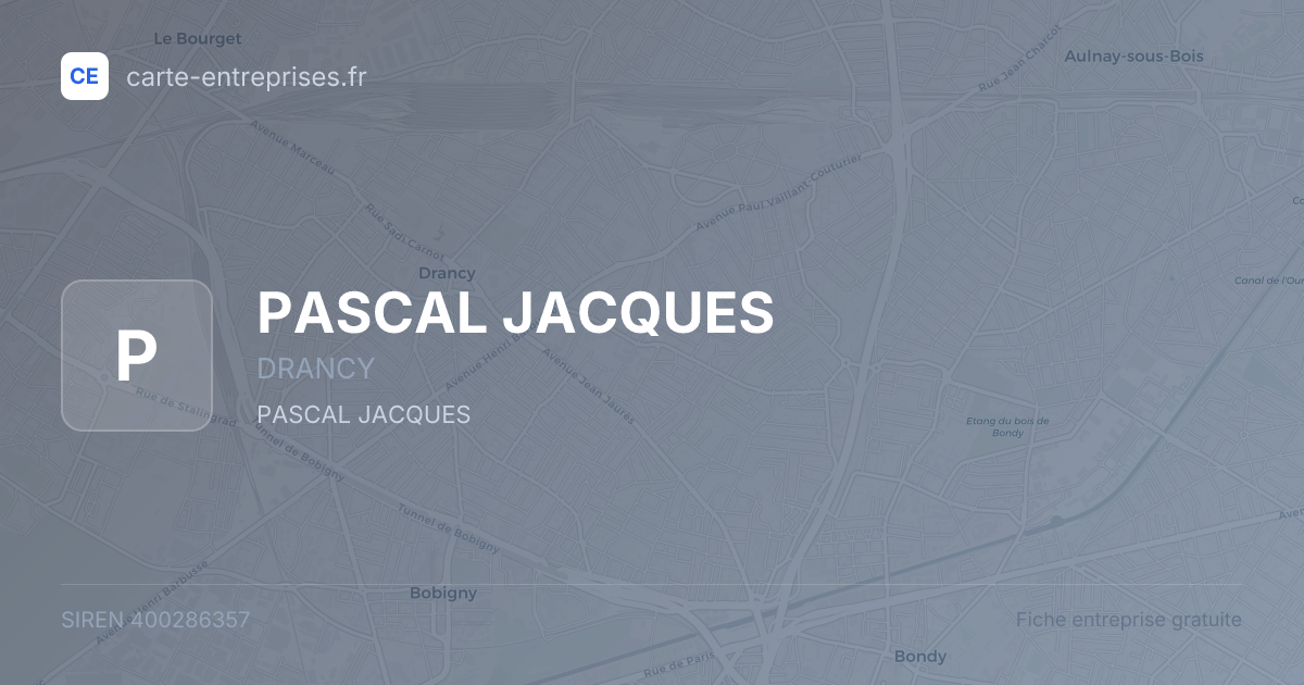 PASCAL JACQUES — 400286357 — fiche entreprise