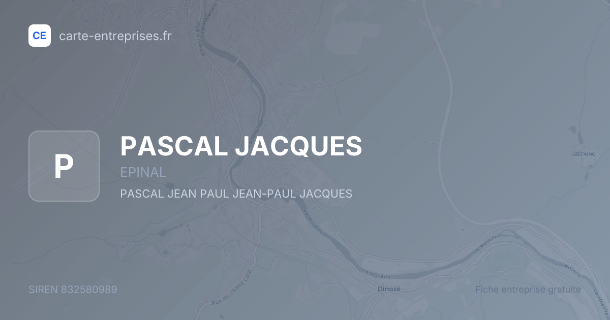 PASCAL JACQUES — 832580989 — fiche entreprise