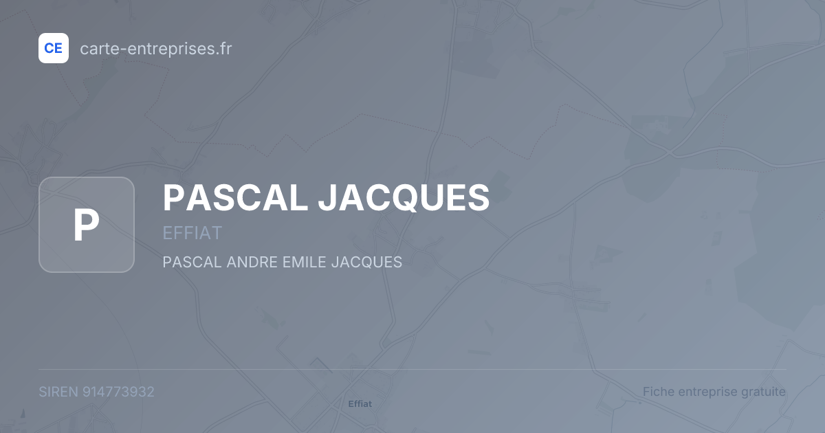 PASCAL JACQUES — 914773932 — fiche entreprise
