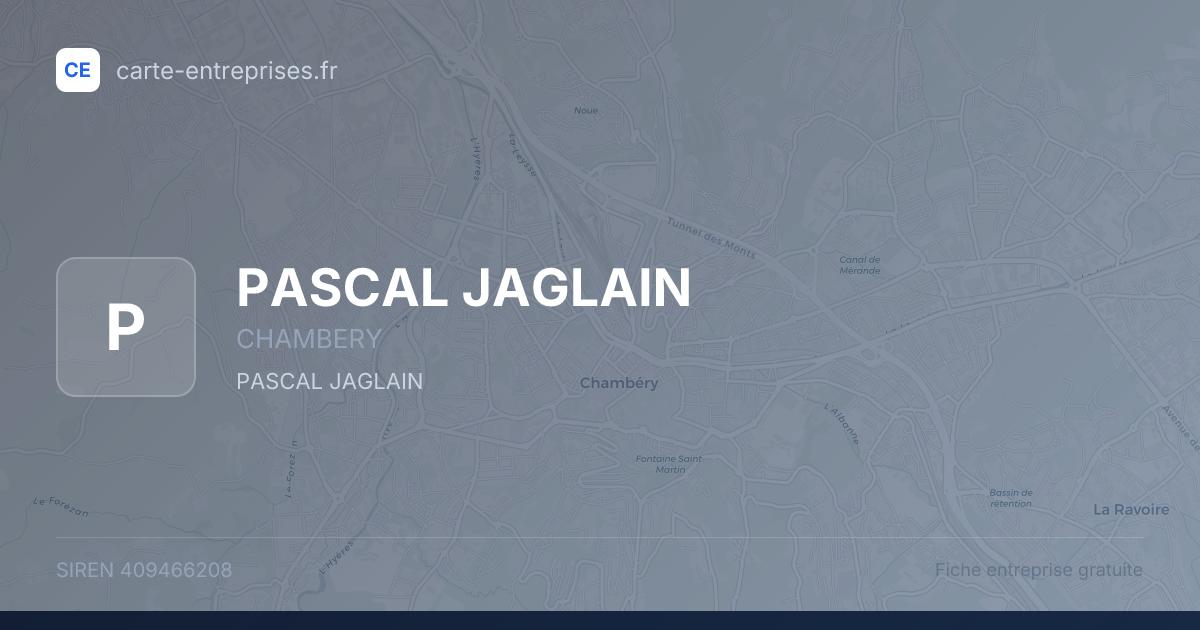 PASCAL JAGLAIN — 409466208 — fiche entreprise