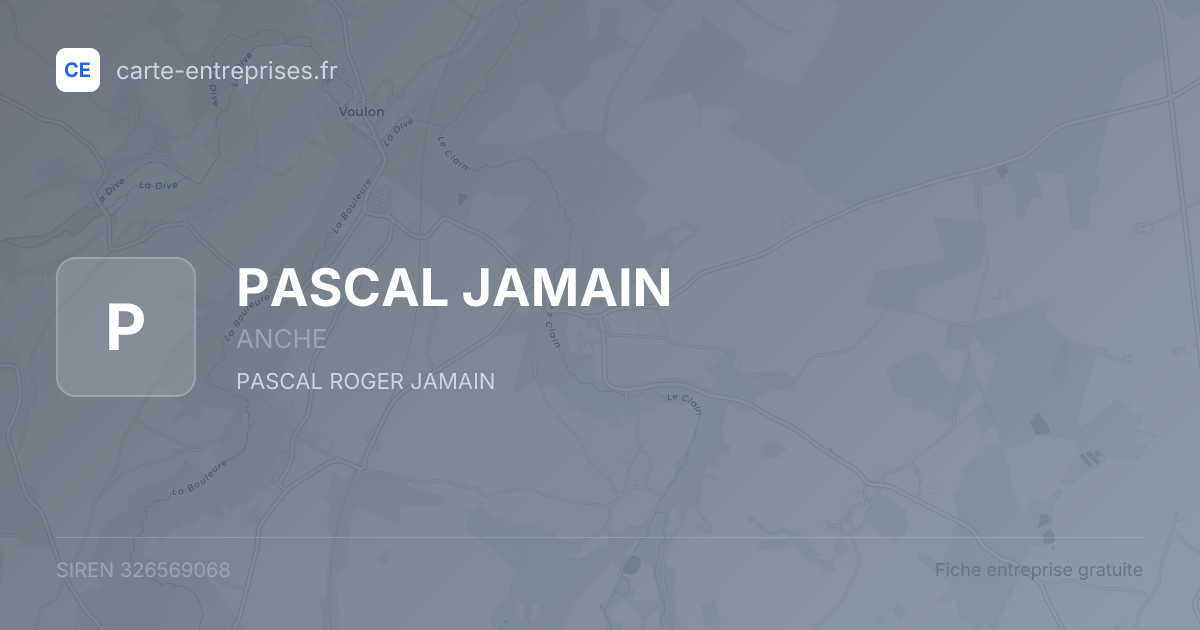 PASCAL JAMAIN — 326569068 — fiche entreprise