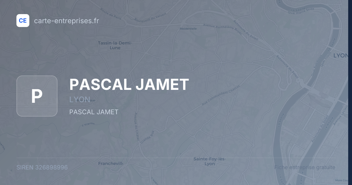 PASCAL JAMET — 326898996 — fiche entreprise