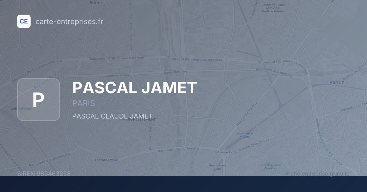 PASCAL JAMET — 983463258 — fiche entreprise