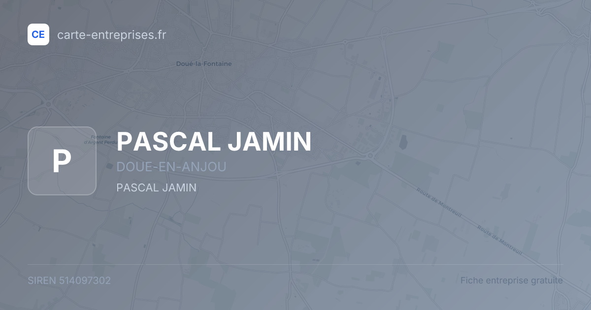 PASCAL JAMIN — 514097302 — fiche entreprise