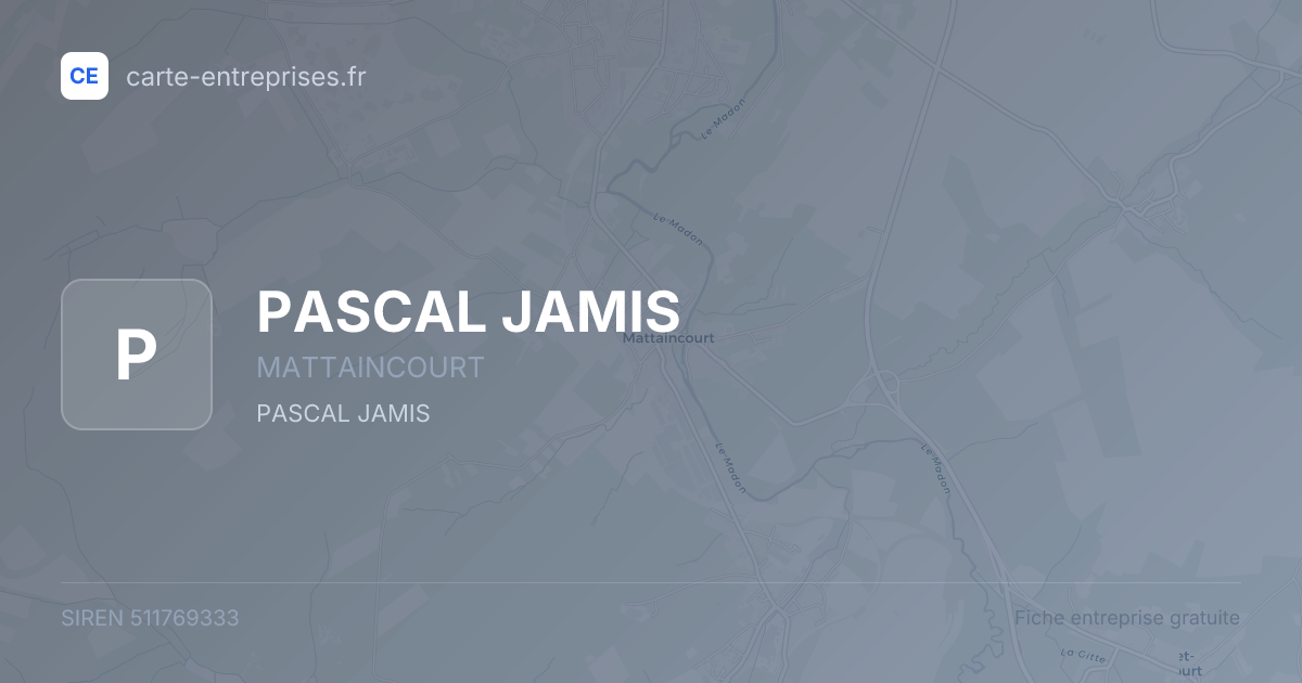 PASCAL JAMIS — 511769333 — fiche entreprise