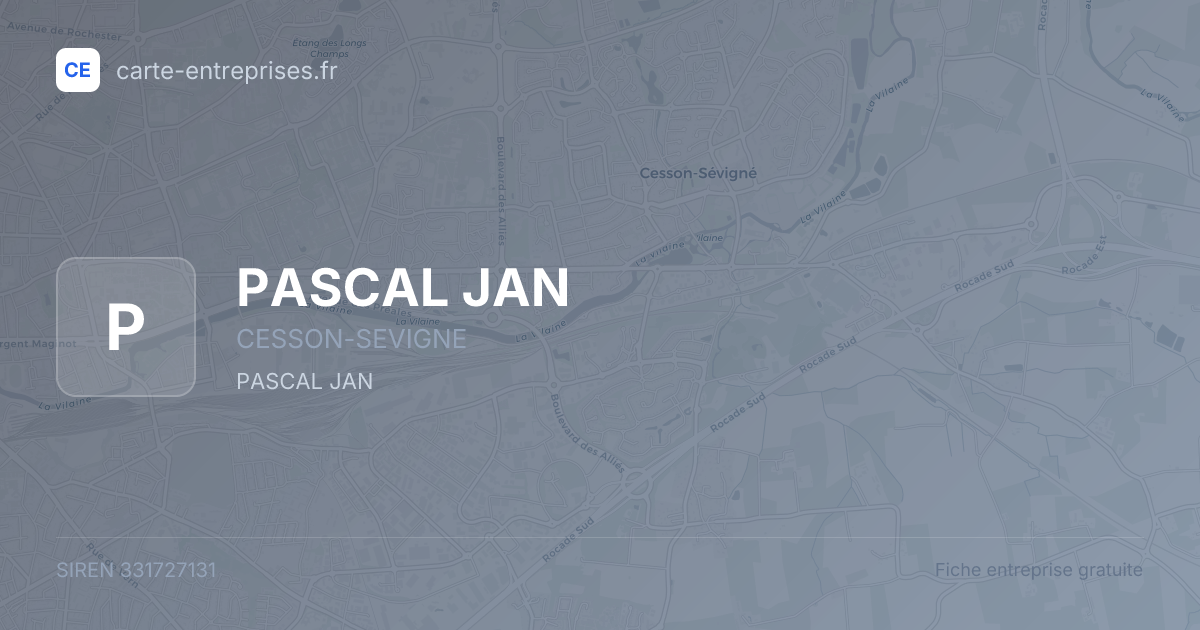 PASCAL JAN — 331727131 — fiche entreprise