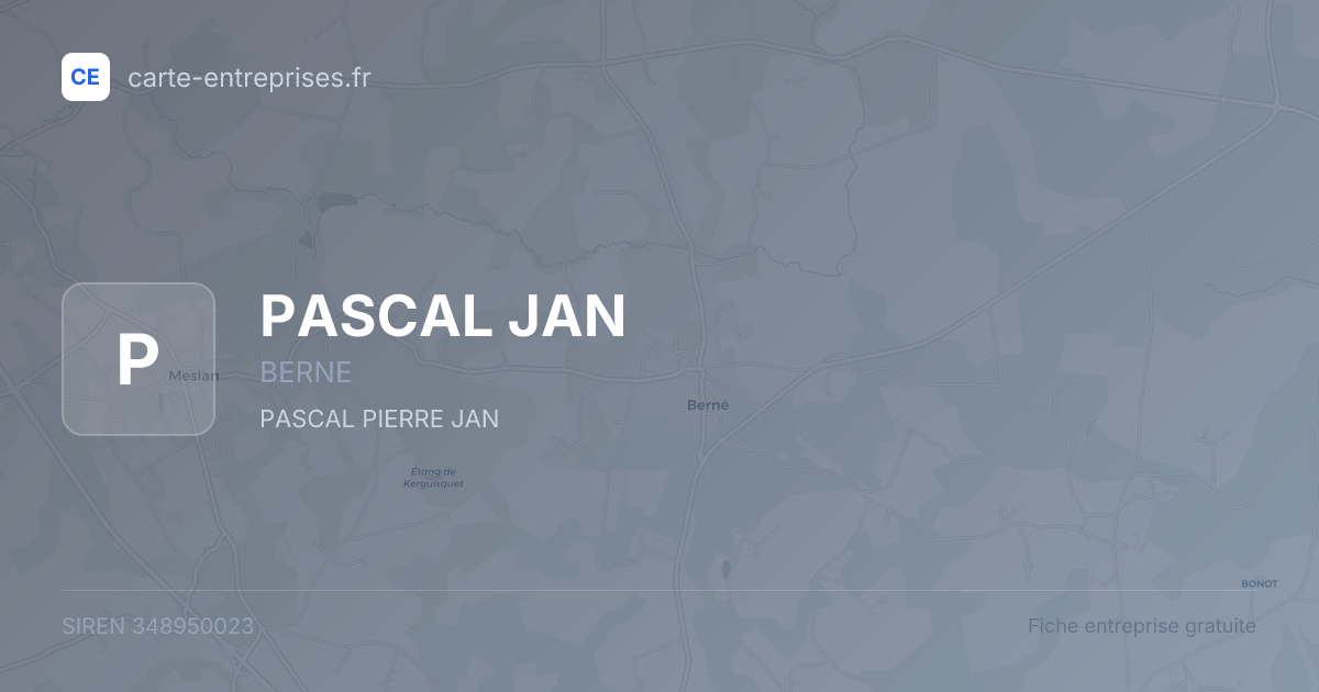 PASCAL JAN — 348950023 — fiche entreprise