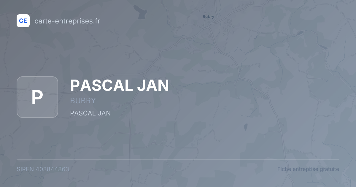 PASCAL JAN — 403844863 — fiche entreprise